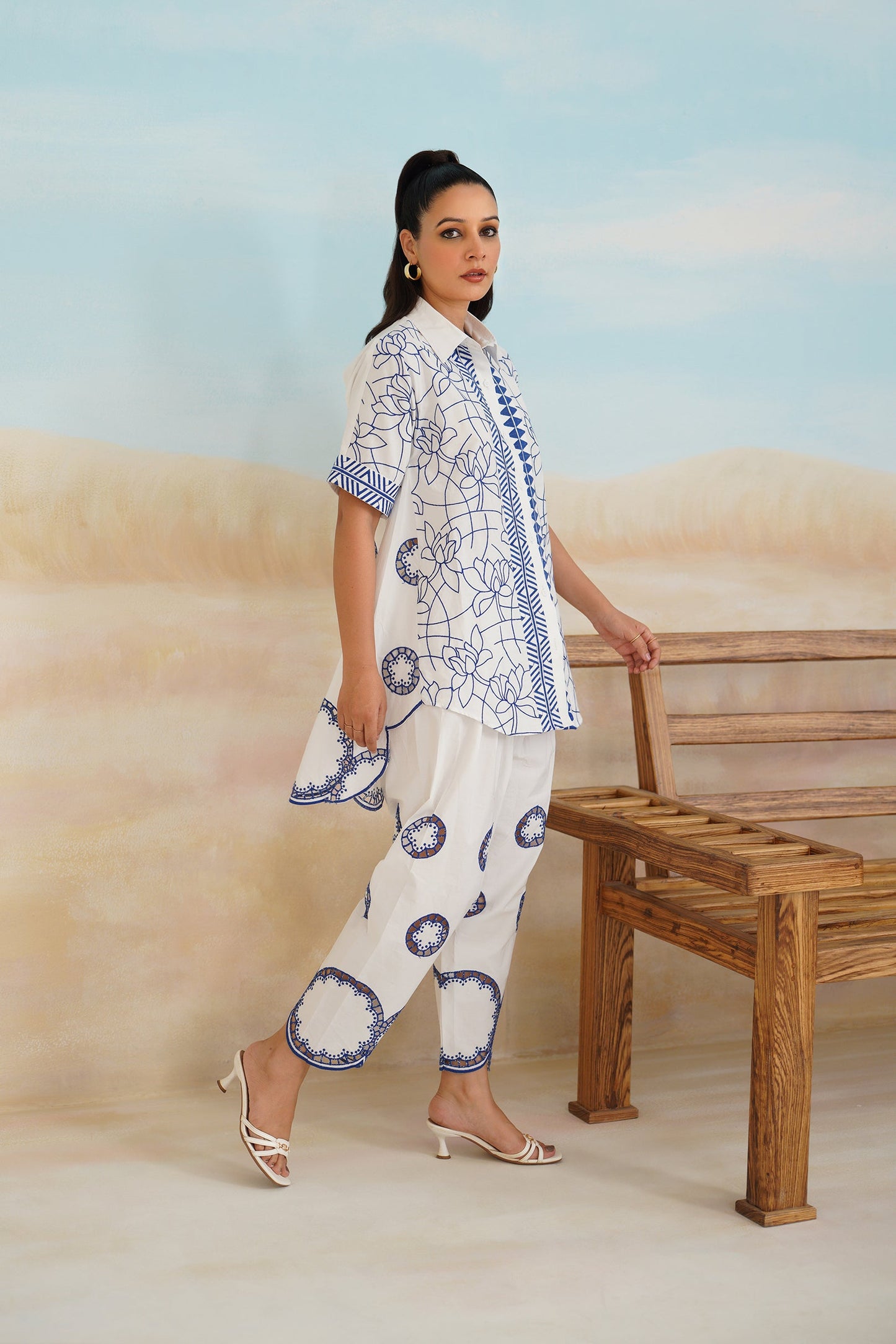 Latika Poplin Cotton Embroidered Matching Set - Neetika Chopra