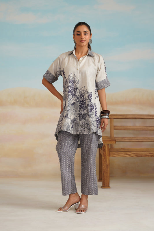 Helen Pure Linen Printed Matching Set - Neetika Chopra