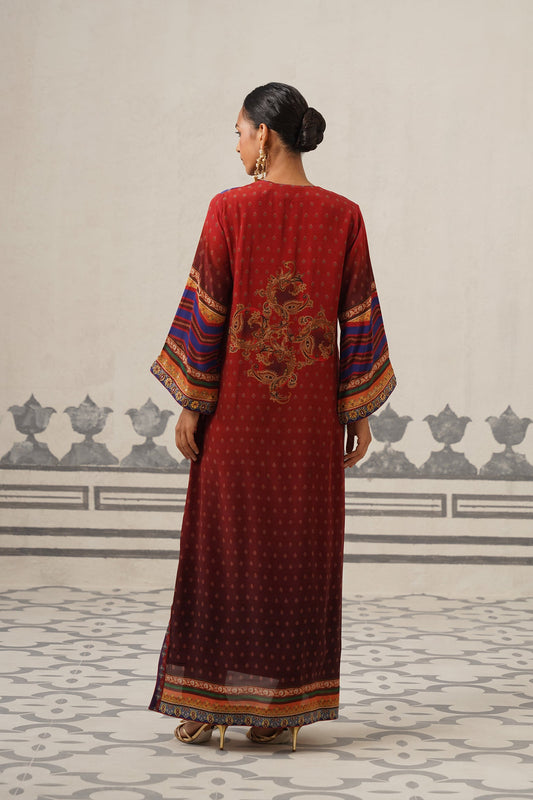 Adhira Crepe Embroidered Kaftan