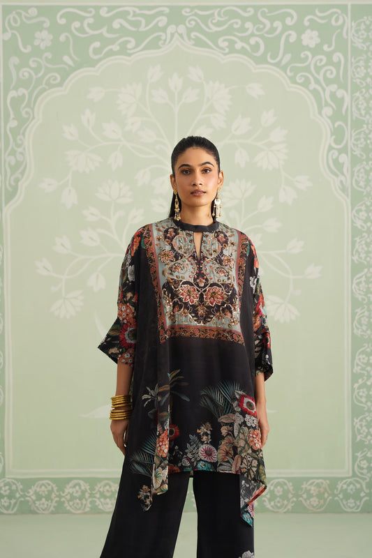 Turq Printed Embroidered Matching Set - Neetika Chopra