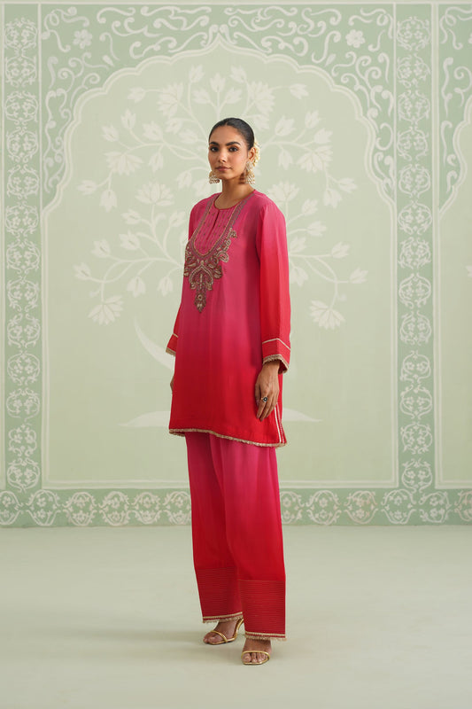 Baani Hand Embroidered Crepe Matching Set - Neetika Chopra