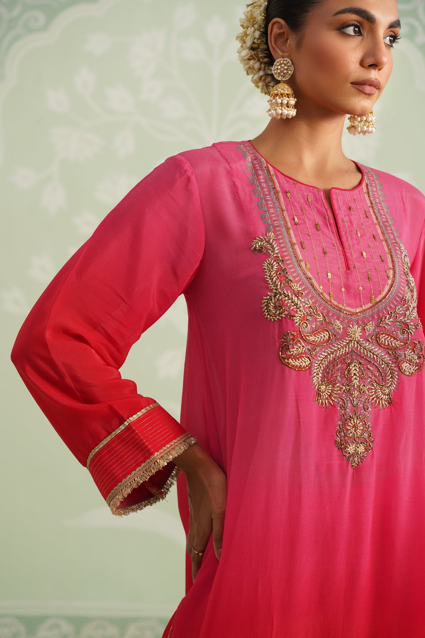 Baani Hand Embroidered Crepe Matching Set - Neetika Chopra