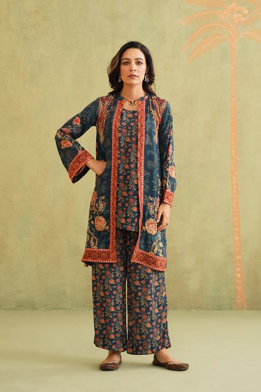 FAYRA HAND EMBROIDERED CREPE MATCHING SET - Neetika Chopra
