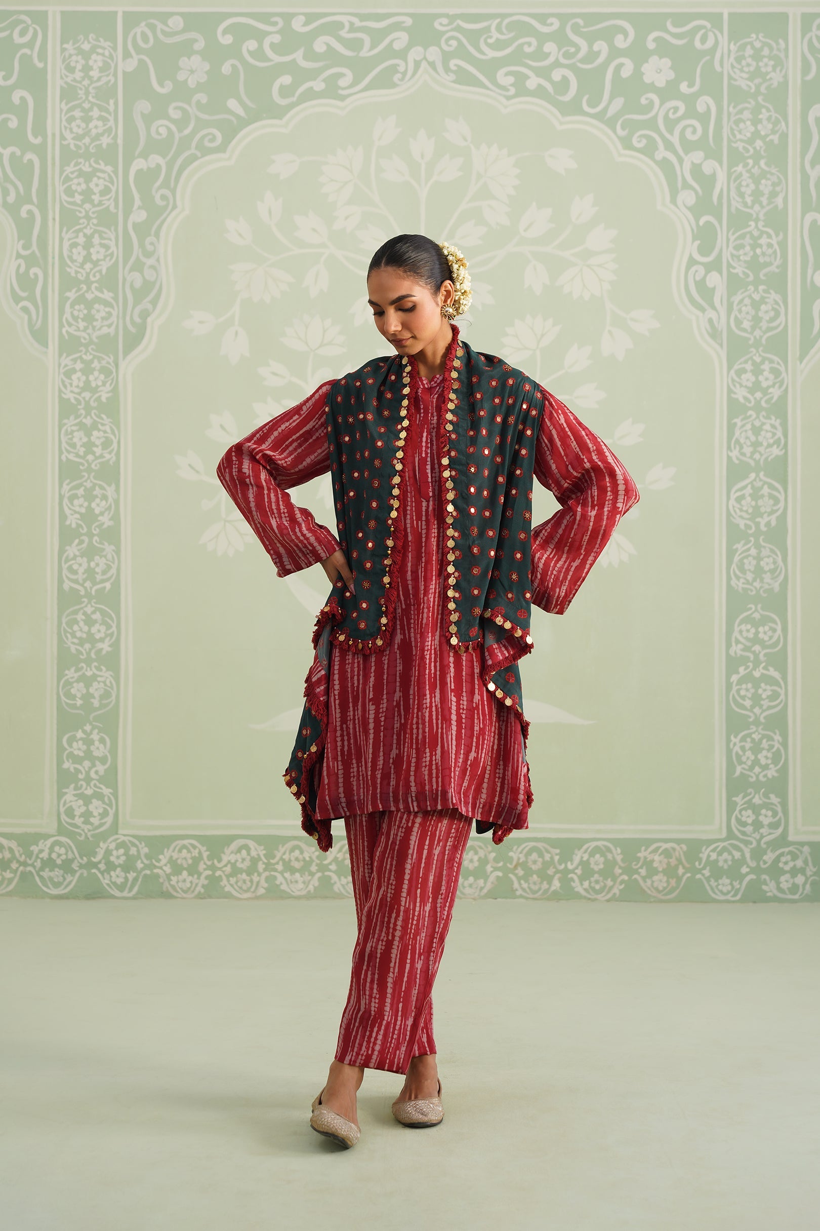 Riana Embroidered Crepe Matching Set - Neetika Chopra