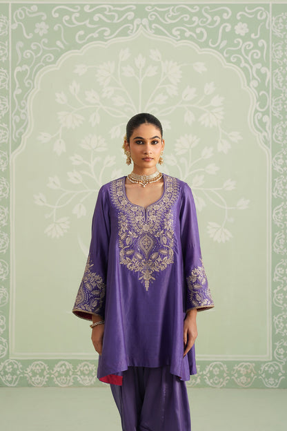 Anaira Chanderi Satin Embroidered Matching Set - Neetika Chopra