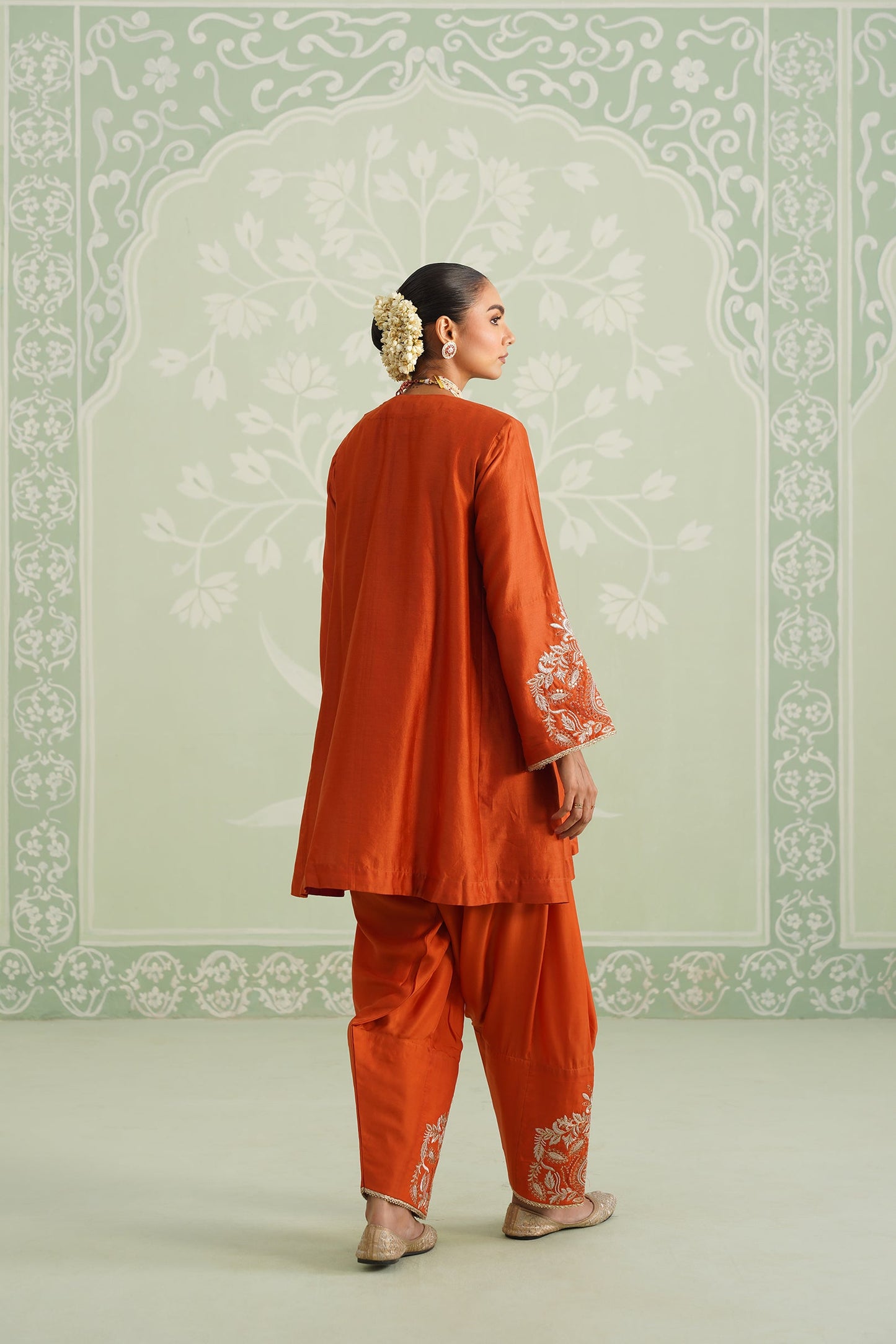 Makshi Chanderi Satin Embroidered Matching Set - Neetika Chopra