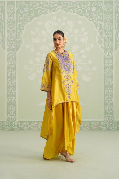Tamana Chanderi Satin Embroidered Matching Set - Neetika Chopra