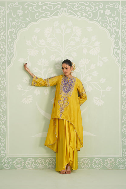 Tamana Chanderi Satin Embroidered Matching Set - Neetika Chopra