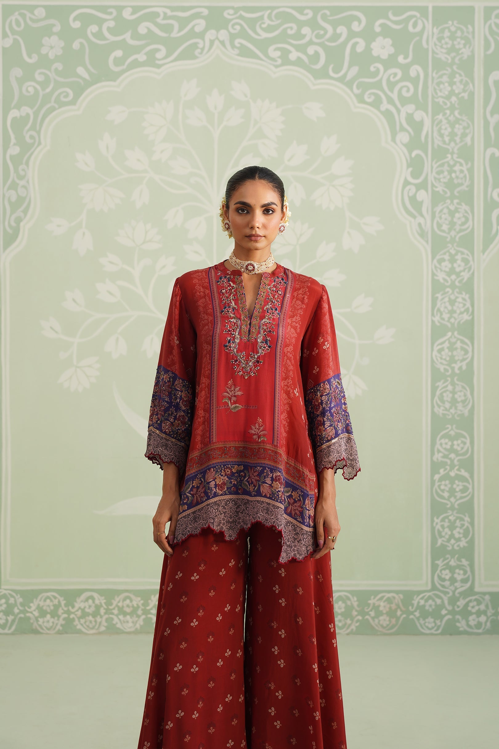 Zohal Crepe Embroidered Sharara Set - Neetika Chopra