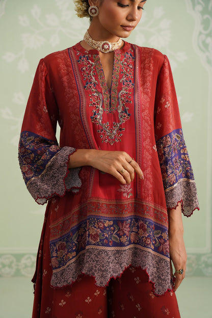 Zohal Crepe Embroidered Sharara Set - Neetika Chopra
