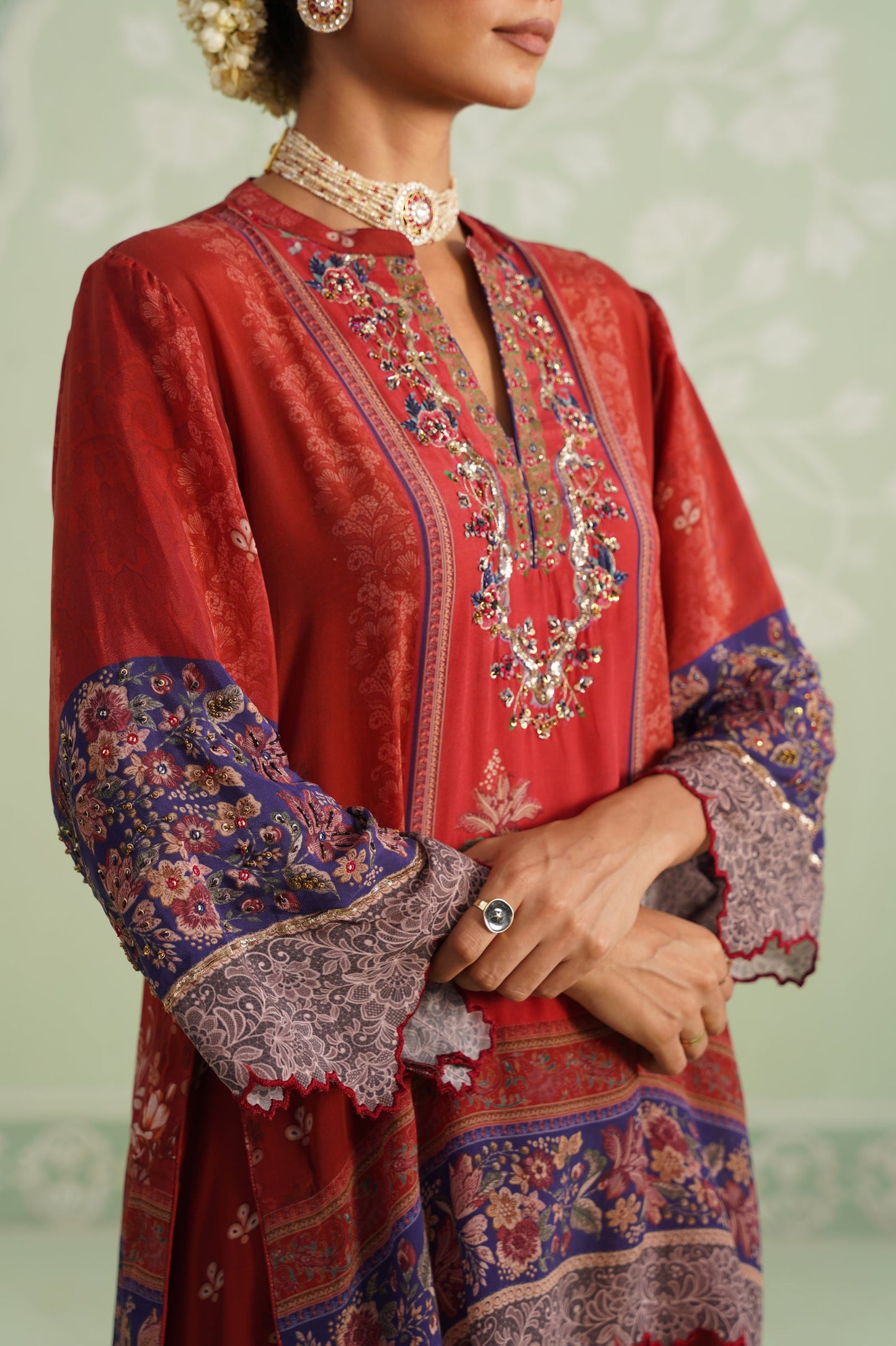 Zohal Crepe Embroidered Sharara Set - Neetika Chopra