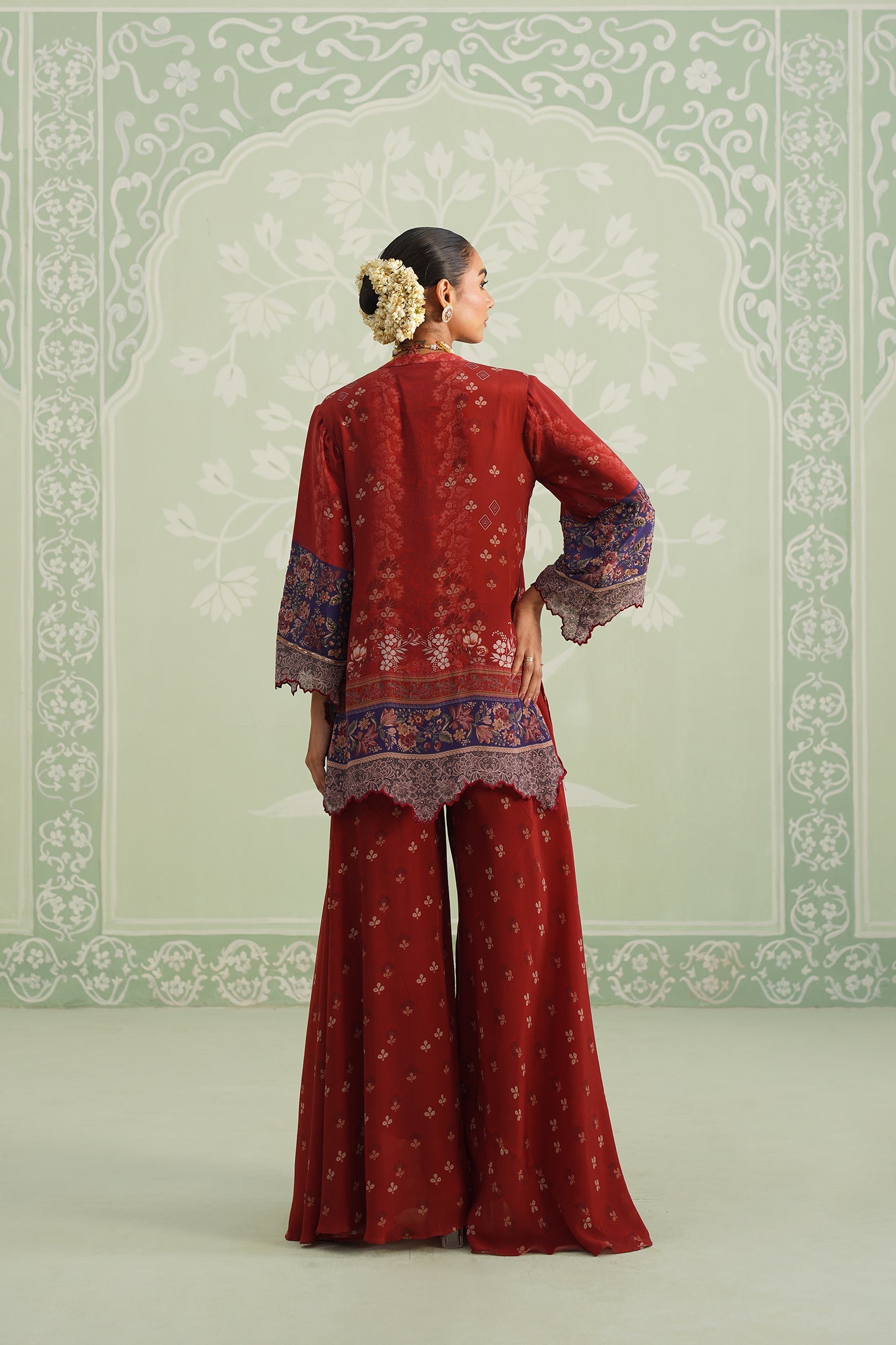 Zohal Crepe Embroidered Sharara Set - Neetika Chopra