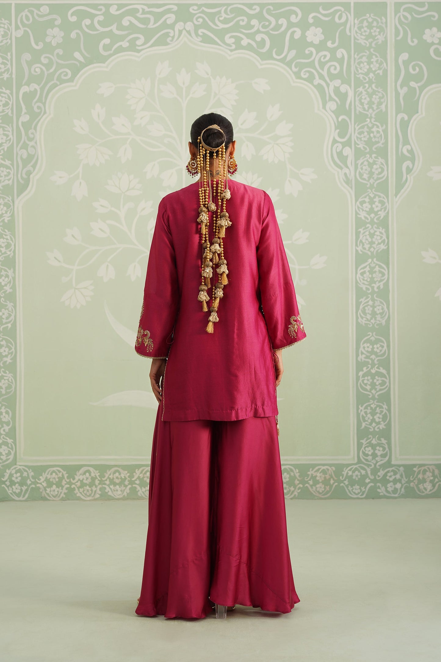 Dani Chanderi Satin Embroidered Matching Set - Neetika Chopra