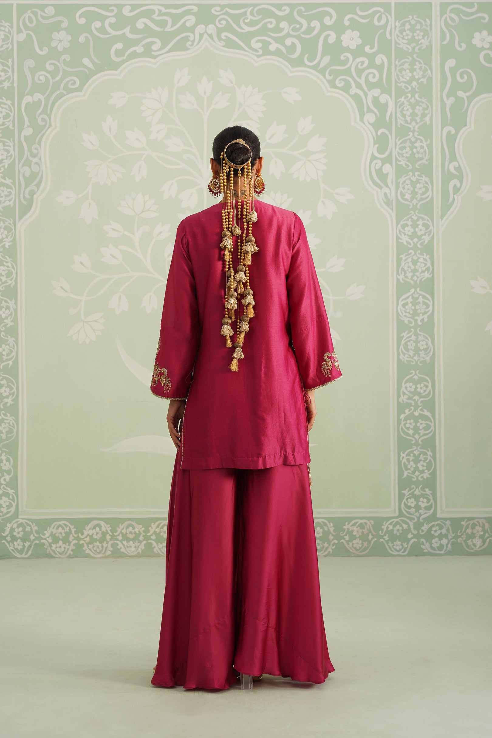 Dani Chanderi Satin Embroidered Matching Set - Neetika Chopra