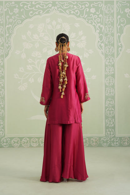 Dani Chanderi Satin Embroidered Matching Set - Neetika Chopra