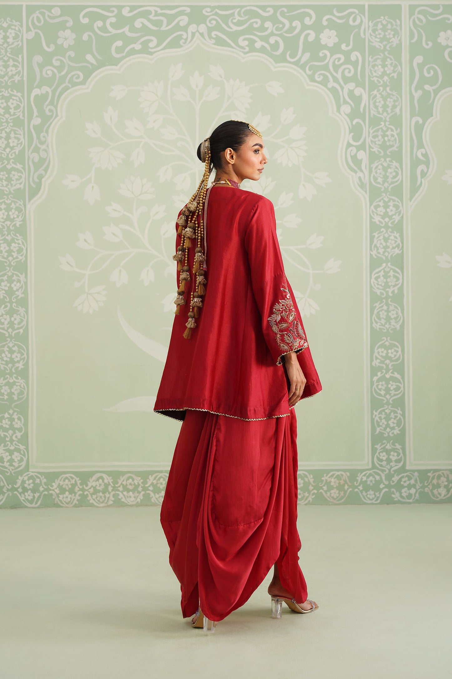 Mina Chanderi Satin Embroidered Matching Set - Neetika Chopra