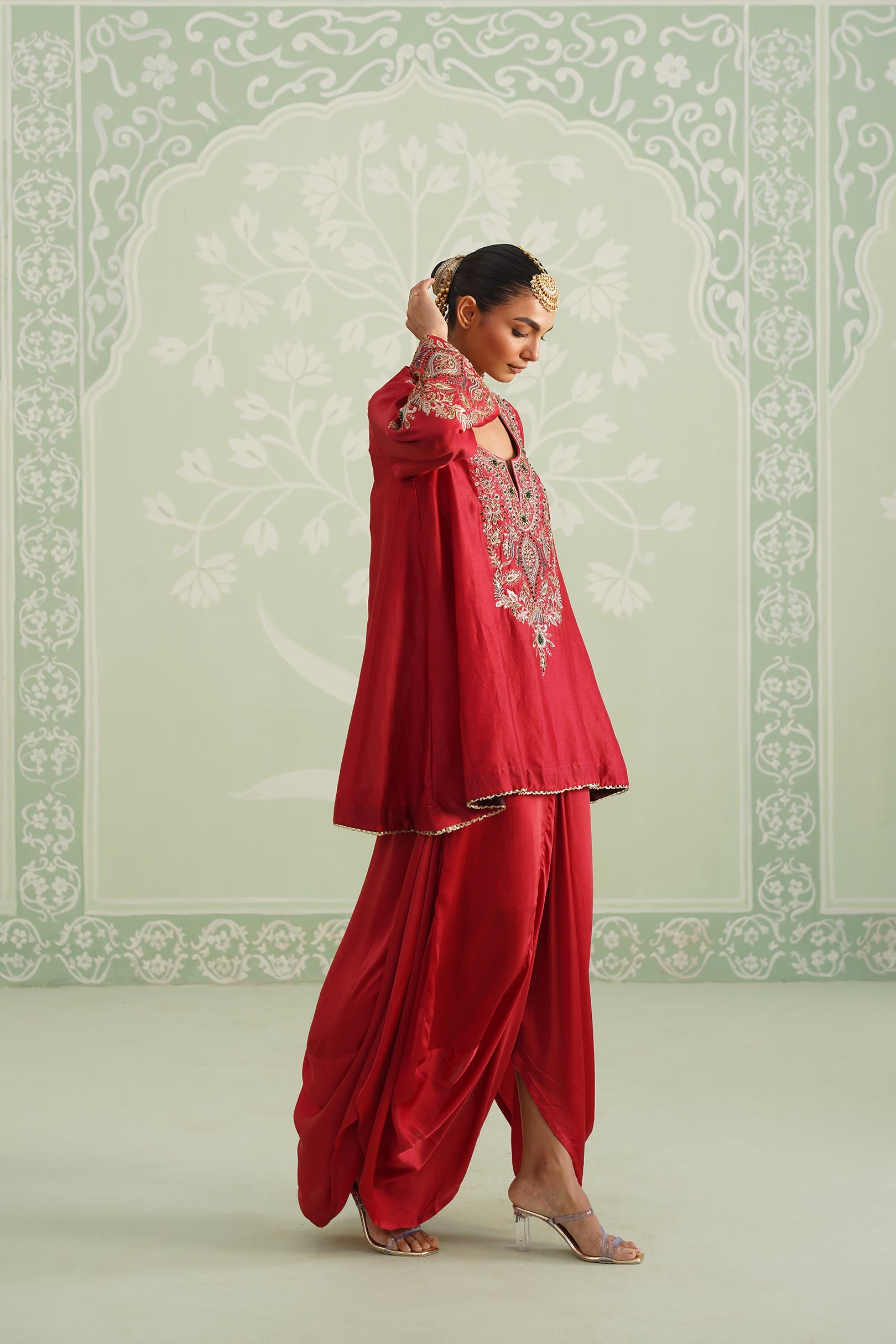 Mina Chanderi Satin Embroidered Matching Set - Neetika Chopra