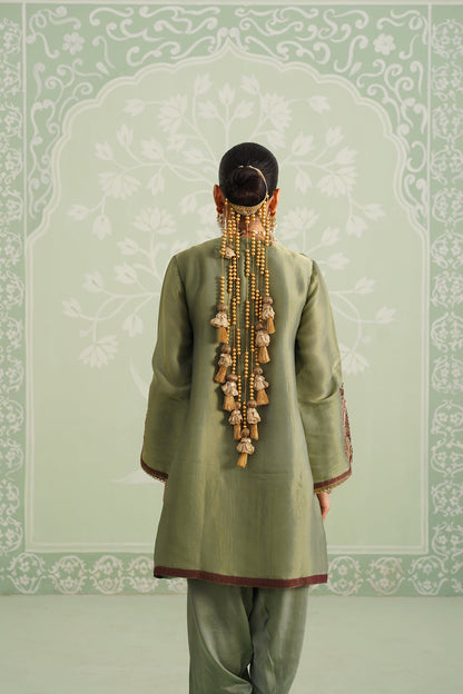 Chitvan Shimmer Satin Embroidered Matching Set - Neetika Chopra