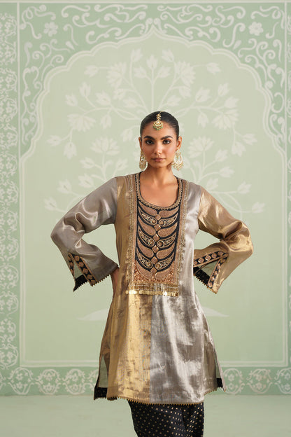 Anam Tissue Satin Embroidered Matching Set - Neetika Chopra