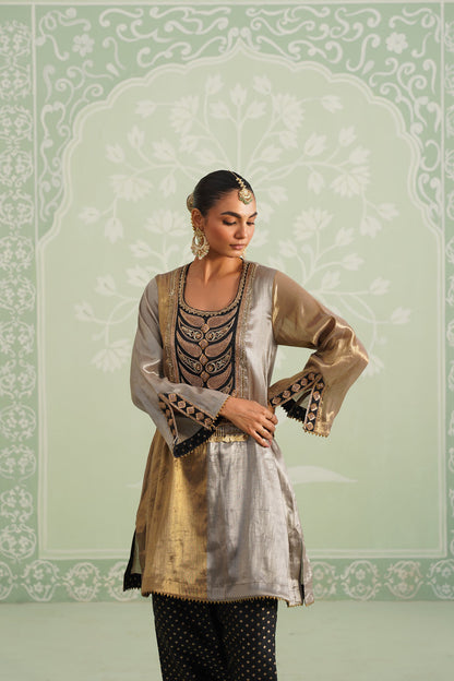 Anam Tissue Satin Embroidered Matching Set - Neetika Chopra