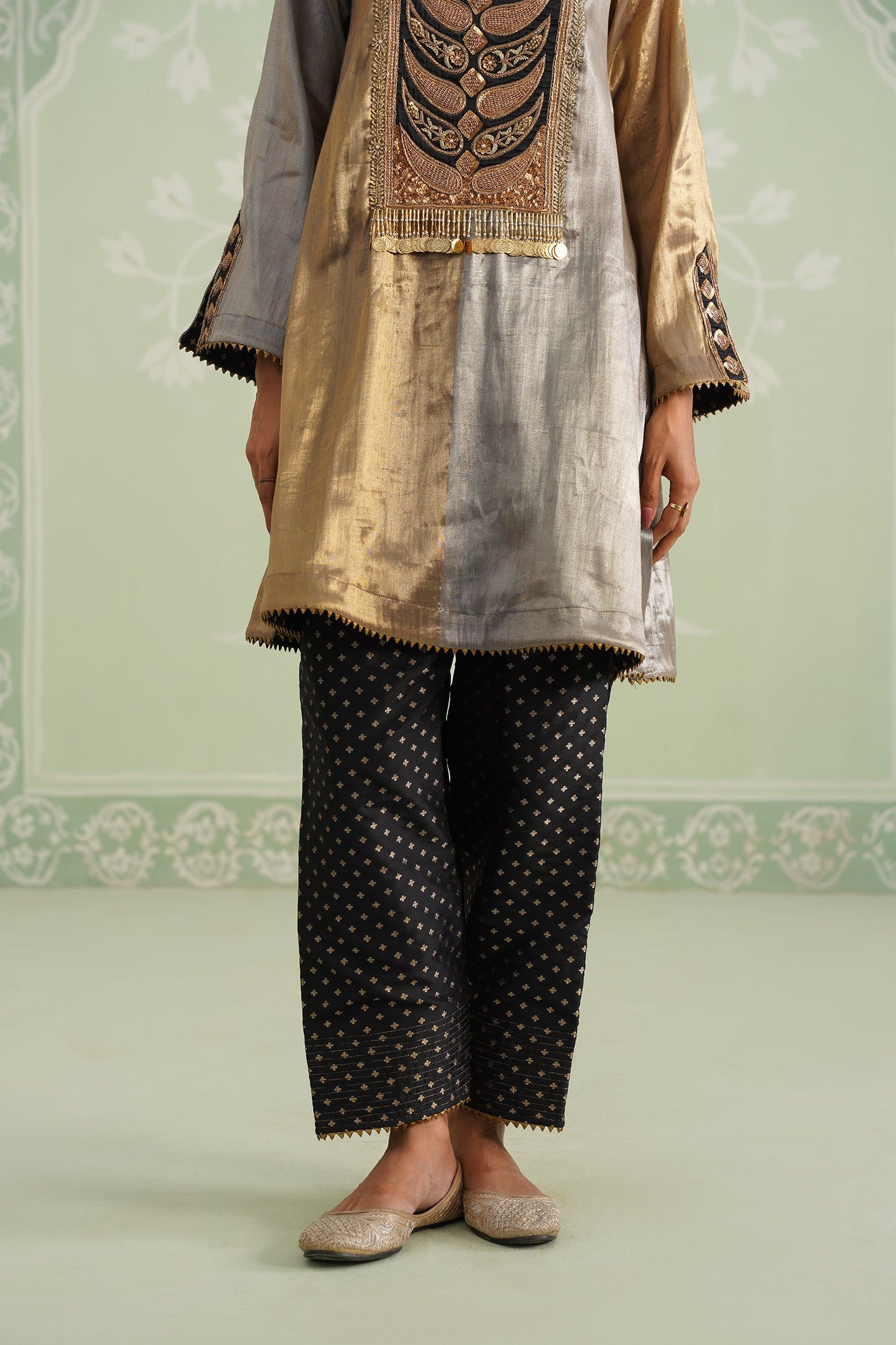 Anam Tissue Satin Embroidered Matching Set - Neetika Chopra