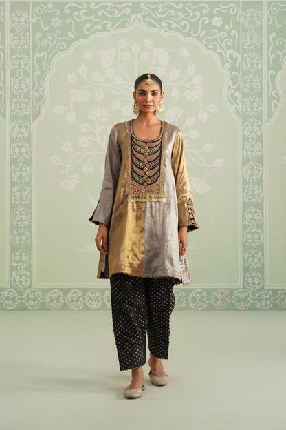 Anam Tissue Satin Embroidered Matching Set - Neetika Chopra