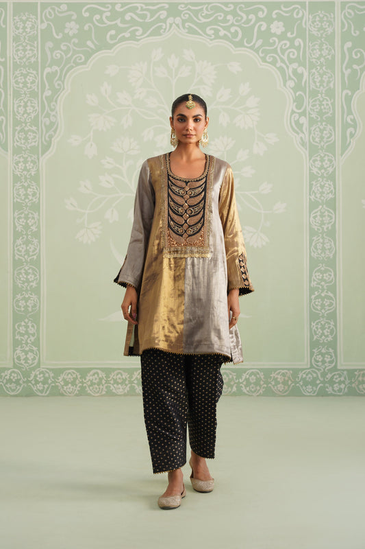 Anam Tissue Satin Embroidered Matching Set - Neetika Chopra