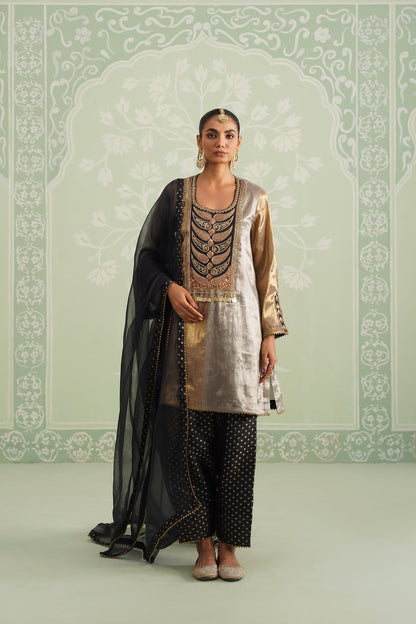 Anam Tissue Satin Embroidered Matching Set - Neetika Chopra