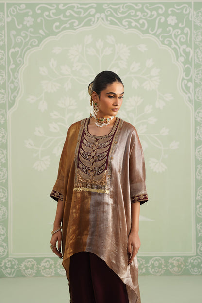 Gunjan Cotton Tissue Embroidered Matching Set - Neetika Chopra