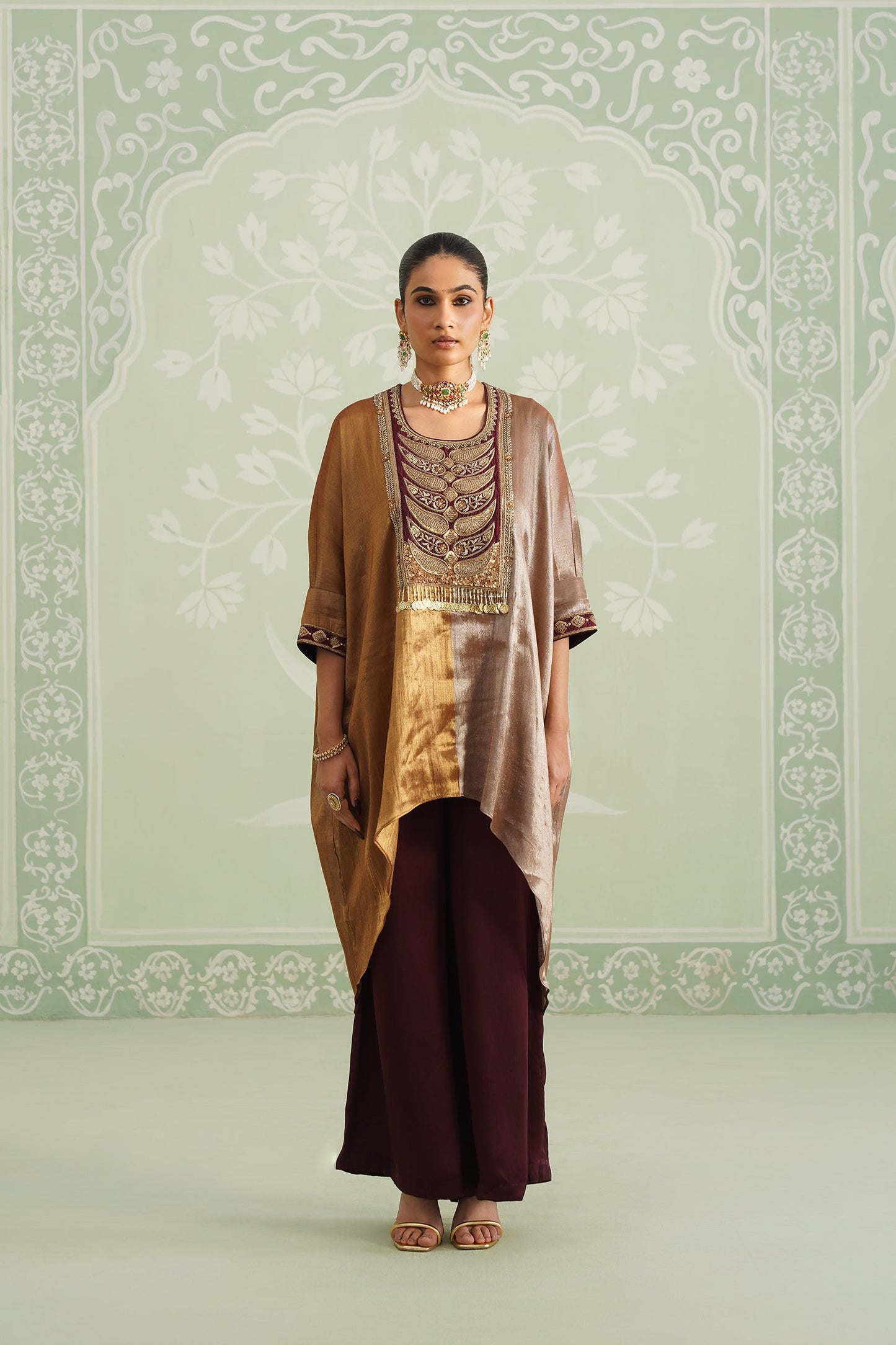 Gunjan Cotton Tissue Embroidered Matching Set - Neetika Chopra