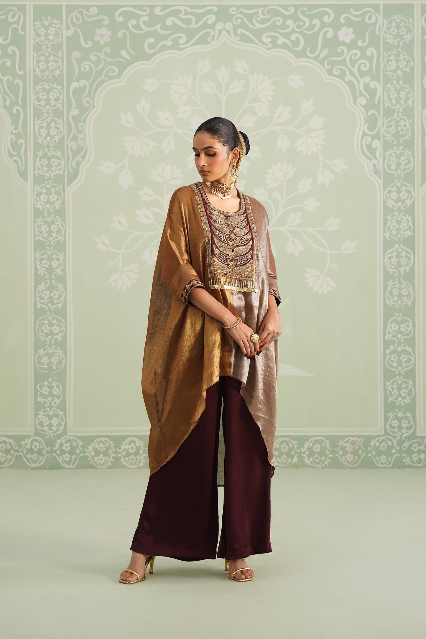 Gunjan Cotton Tissue Embroidered Matching Set - Neetika Chopra