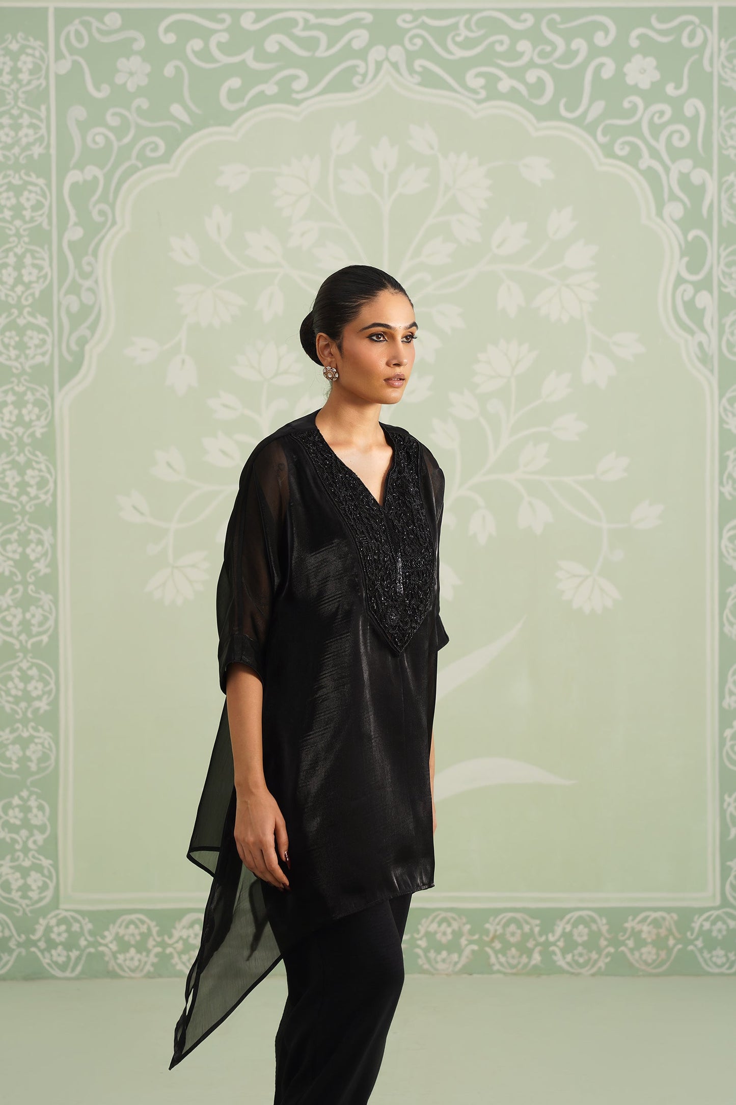 Kajal Shimmer Organza Hand Embroidered Matching Set - Neetika Chopra
