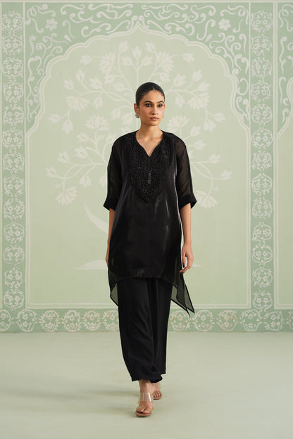 Kajal Shimmer Organza Hand Embroidered Matching Set - Neetika Chopra
