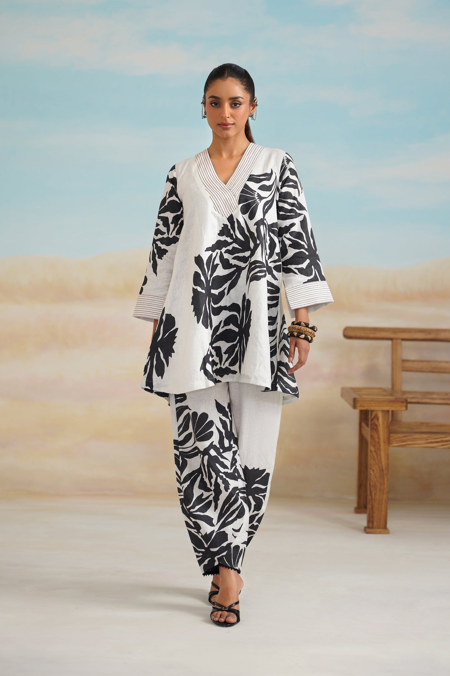 Tia Pure Linen Printed Matching Set - Neetika Chopra