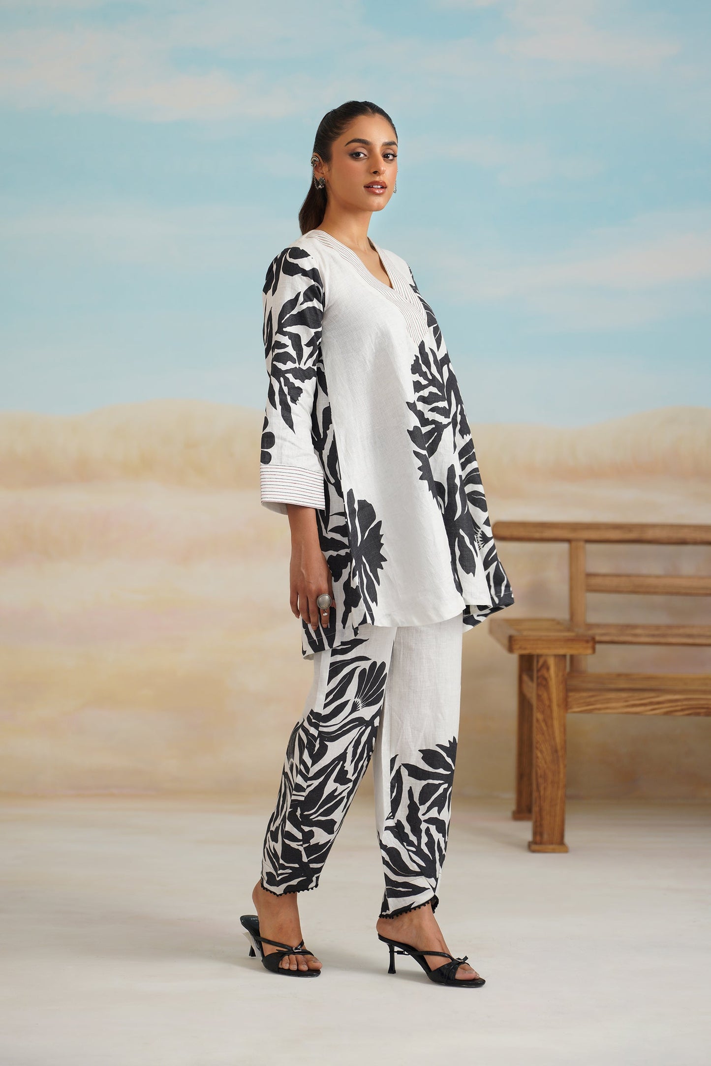 Tia Pure Linen Printed Matching Set - Neetika Chopra