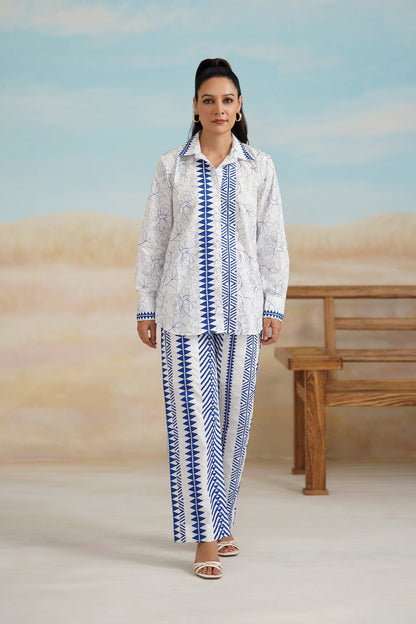 Tanvi Poplon Cotton Embroidered Matching Set - Neetika Chopra