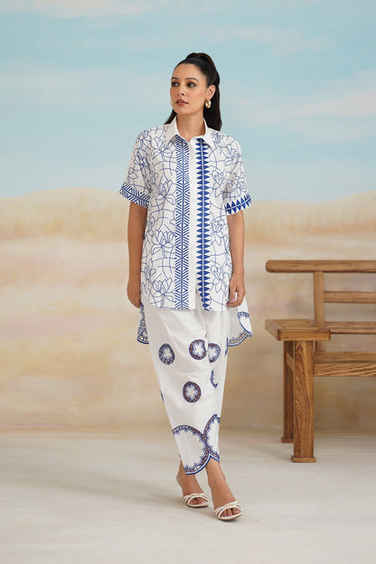 Latika Poplin Cotton Embroidered Matching Set - Neetika Chopra