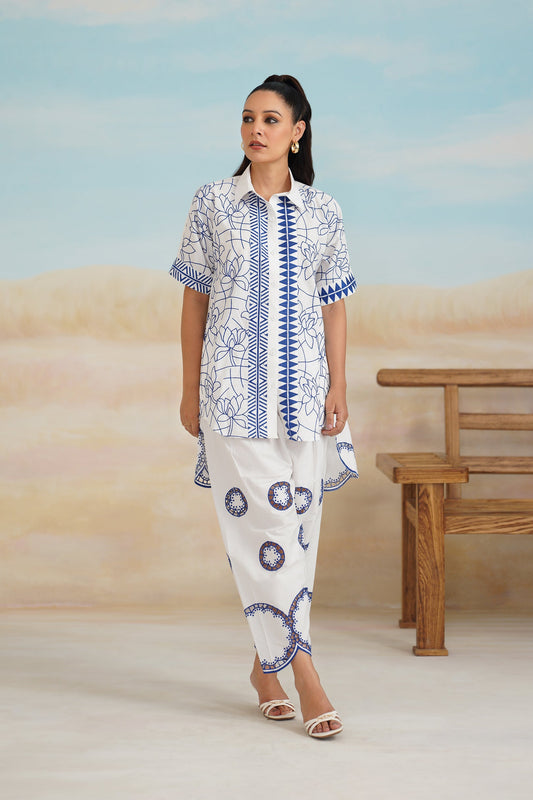 Latika Poplin Cotton Embroidered Matching Set - Neetika Chopra