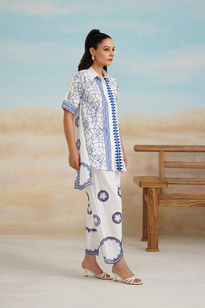 Latika Poplin Cotton Embroidered Matching Set - Neetika Chopra