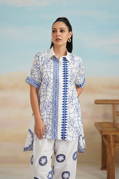 Latika Poplin Cotton Embroidered Matching Set - Neetika Chopra