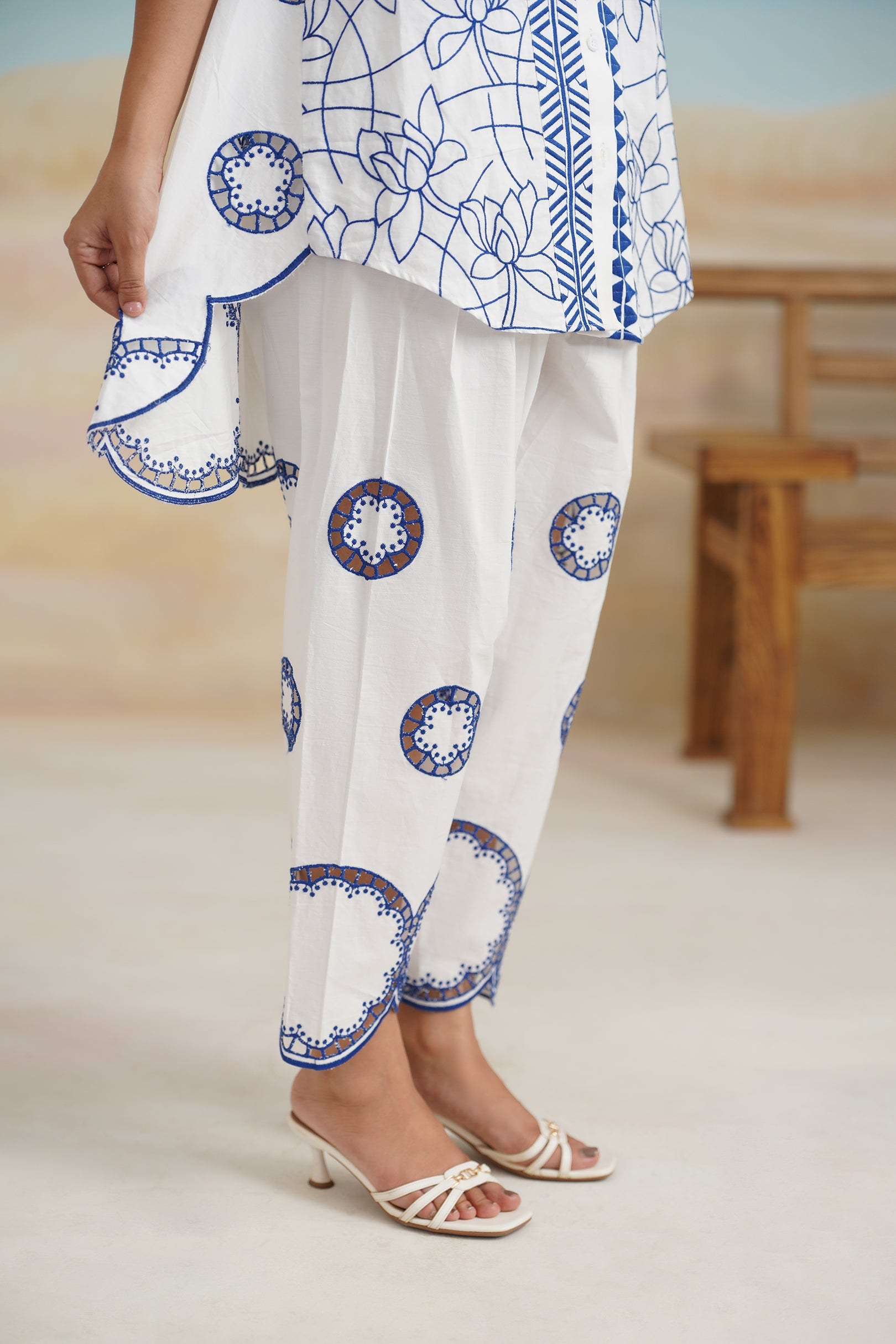 Latika Poplin Cotton Embroidered Matching Set - Neetika Chopra