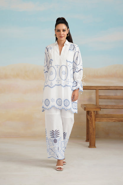 Shreya Poplin Cotton Embroidered Matching Set - Neetika Chopra