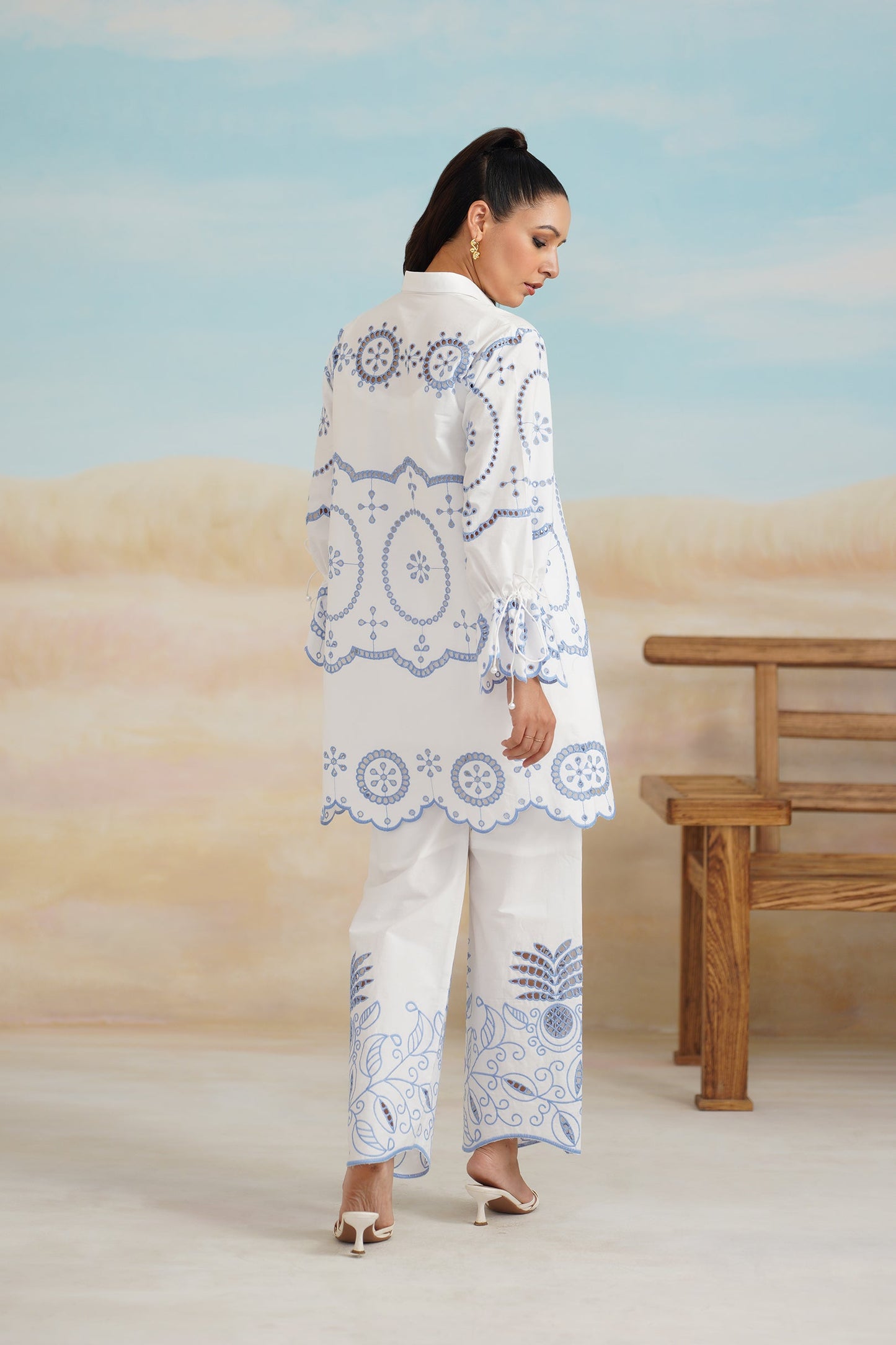 Shreya Poplin Cotton Embroidered Matching Set - Neetika Chopra