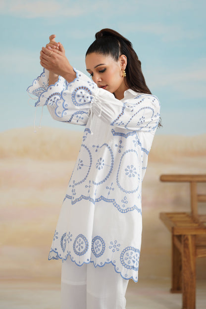 Shreya Poplin Cotton Embroidered Matching Set - Neetika Chopra