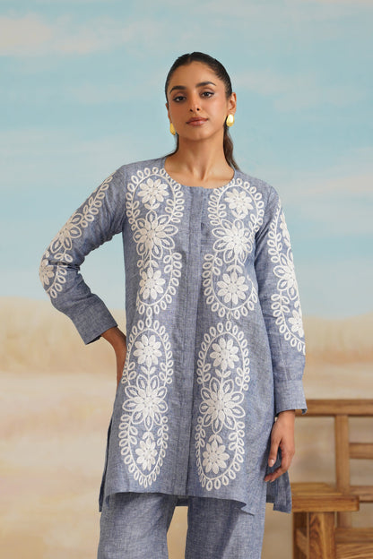 Maya Pure Linen Embroidered Top - Neetika Chopra