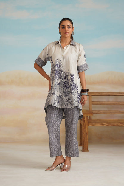 Helen Pure Linen Printed Matching Set - Neetika Chopra