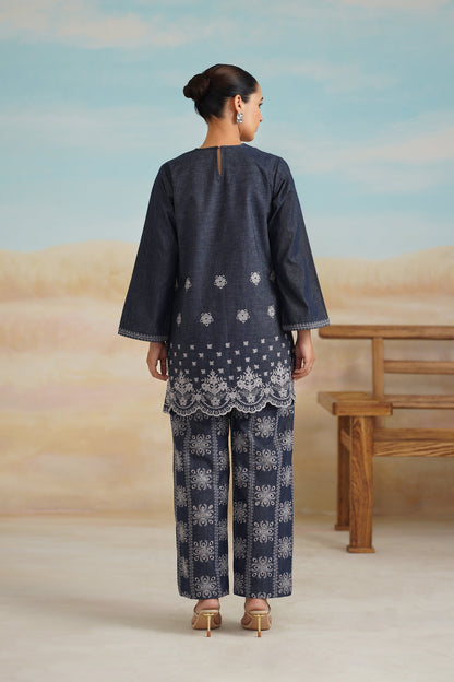 Denim Embroidered  Matching Set - Neetika Chopra