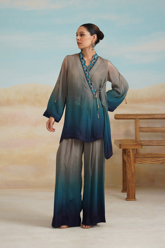 Darpan Printed Crepe Embroidred Matching Set - Neetika Chopra