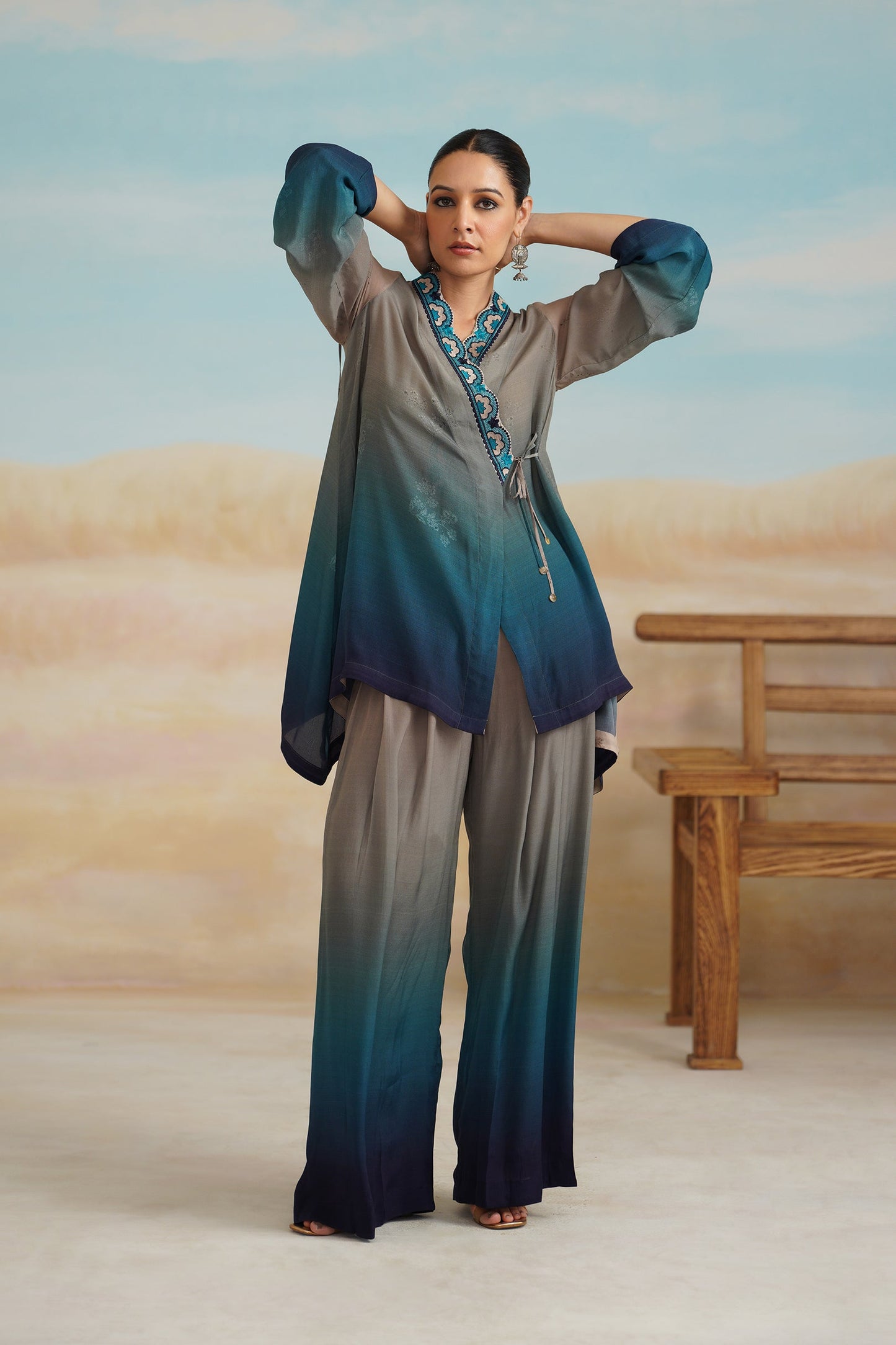 Darpan Printed Crepe Embroidred Matching Set - Neetika Chopra