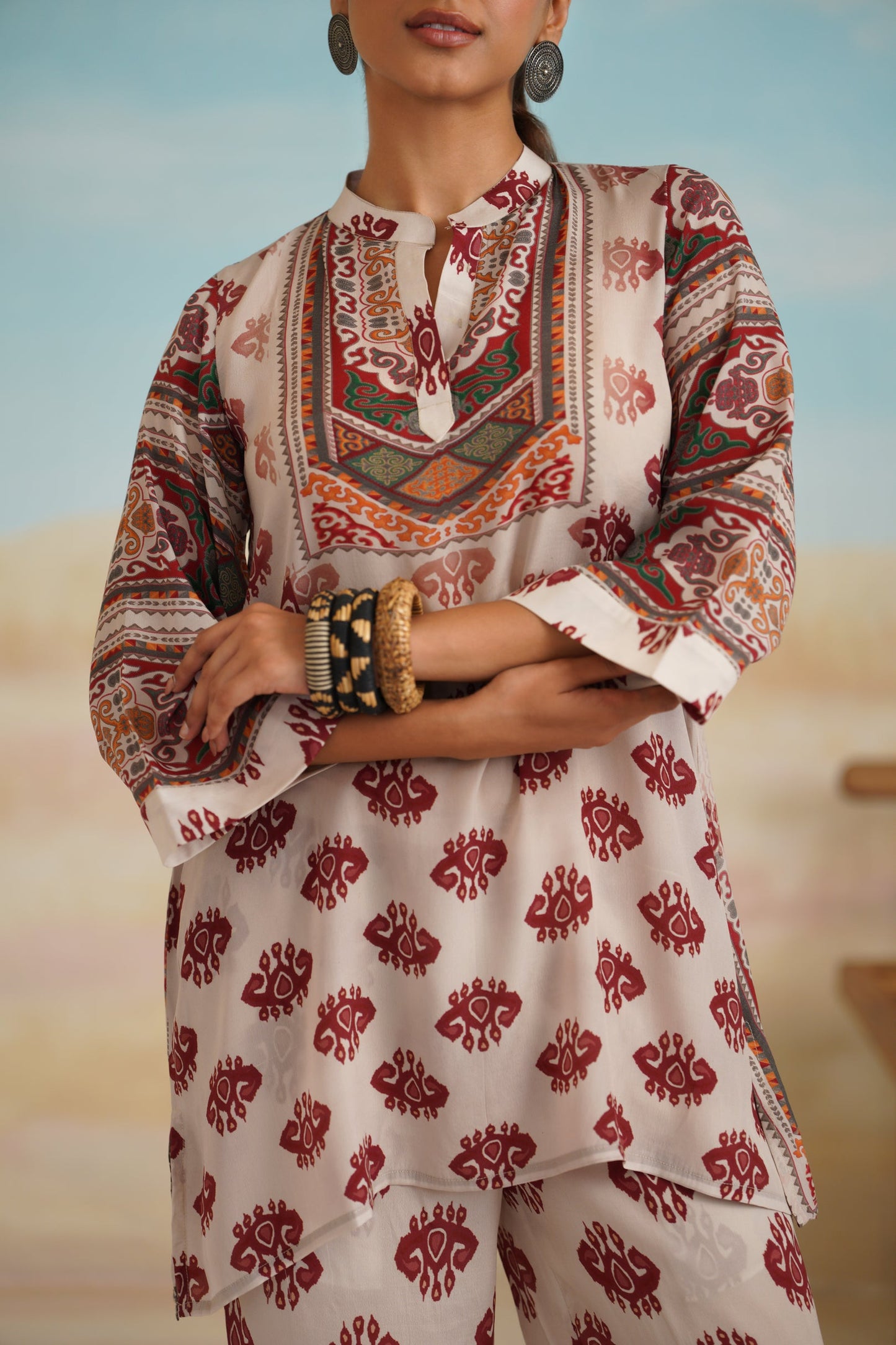 Arsha Printed Crepe Matching Set - Neetika Chopra